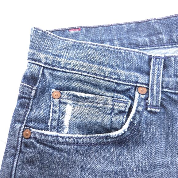 7 For All Mankind Austyn Button Zip Medium Wash Denim Jeans Womens Size 32 Blue - Picture 5 of 8